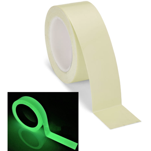Egress Tape, Self Adhesive Photoluminescent Glow in the Dark Tape for Walls & Floors