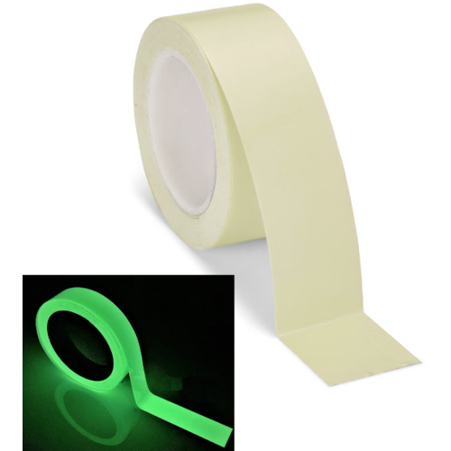 Egress Tape, Self Adhesive Photoluminescent Glow in the Dark Tape for Walls & Floors