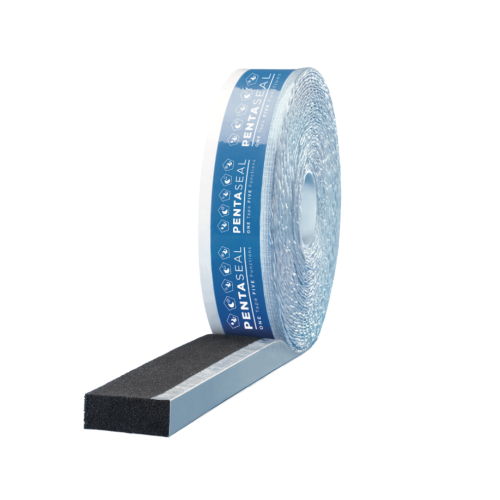Pentaseal Sealing Tape. Multifunctional joint / connection seal which can contribute to reducing PSI calculations. Excess of 750pa wind driven rain protection, 100% airtight internal seal, optimal outwards vapour diffusion, thermal insulation & thermal br