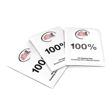 Alcohol cleaning wipes for adhesive tapes