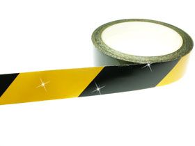Reflective Tape (Engineering Grade) - Black/Yellow (Chevron) - 100mm x 9m